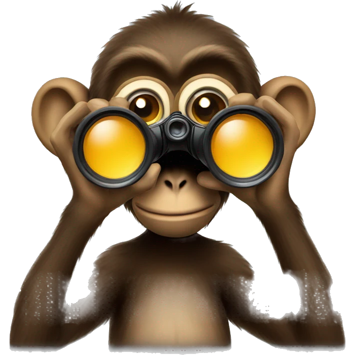 Monkey spying through binoculars emoji