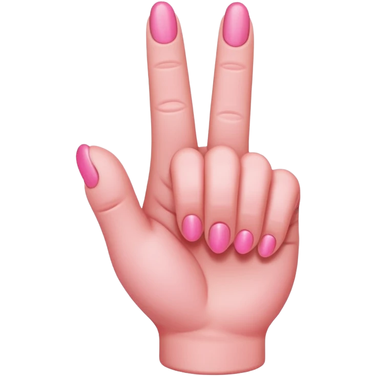 Pink middle finger emoji