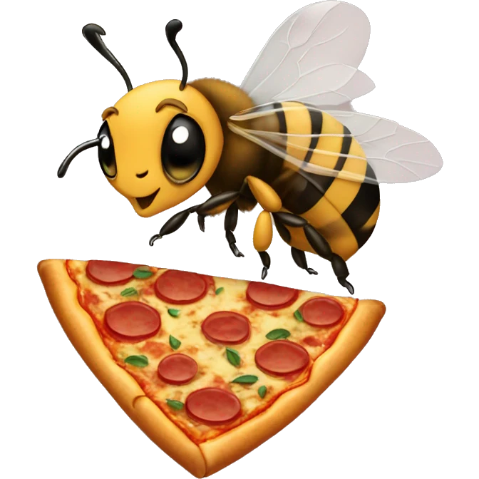 bees with pizza emoji