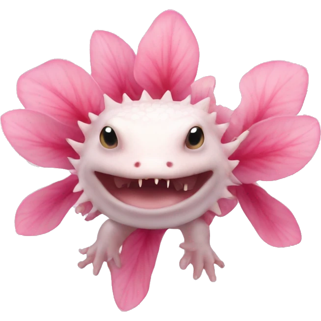 Axolotl sakura flowers emoji