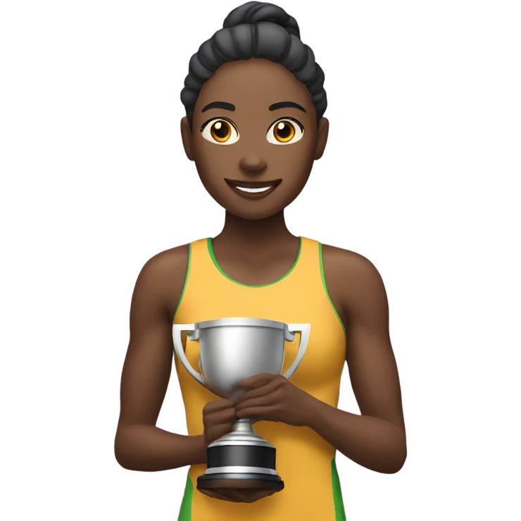 athlete woman with trophy emoji