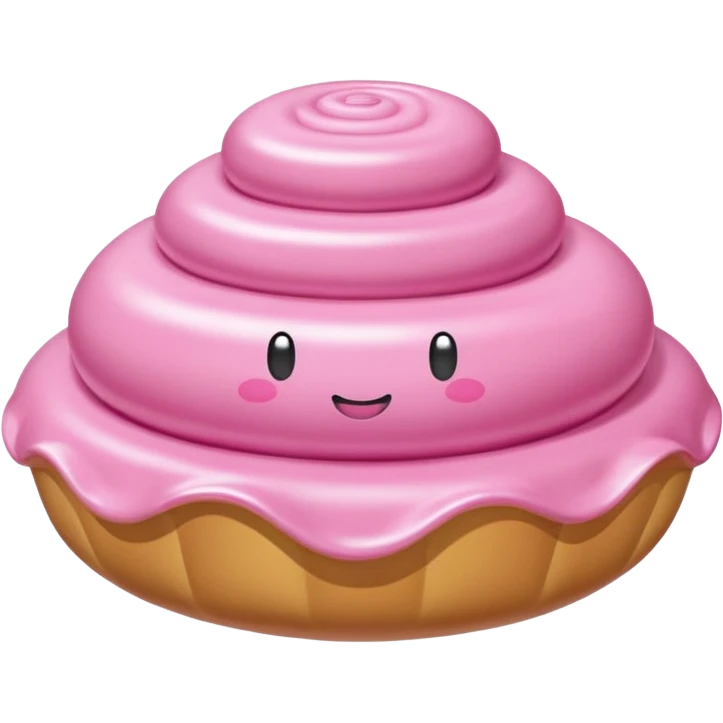   Murakami style inflatable pink concha dessert emoji