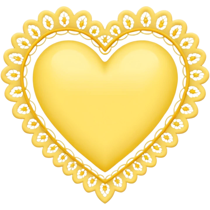 yellow heart with a lace border emoji