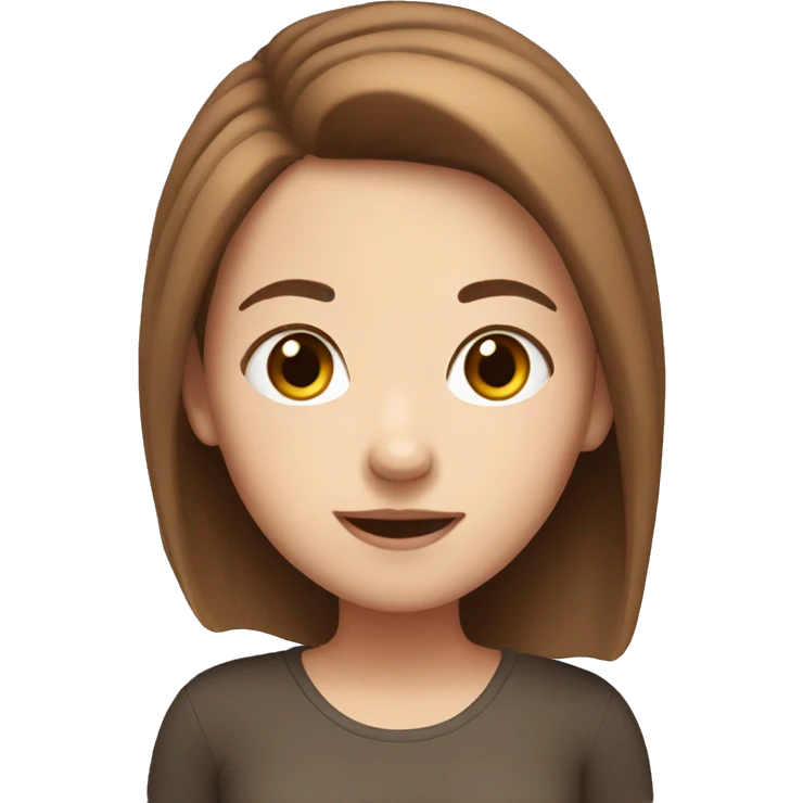 Cute white girl with brown hair emoji