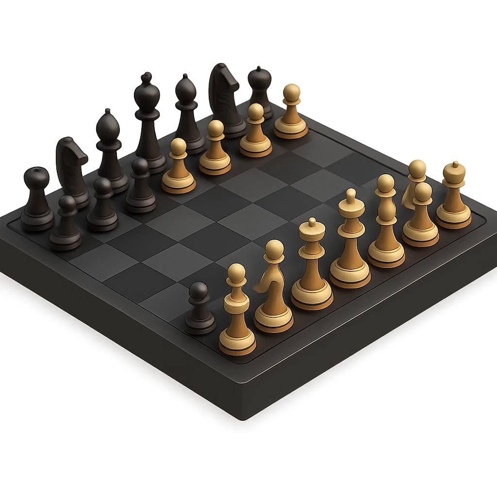a chessboard in 3D black style emoji