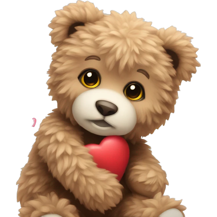  fluffy Valentine's teddy  emoji