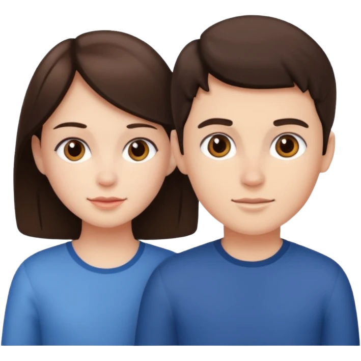 Two brunette person (boy and girl)  emoji