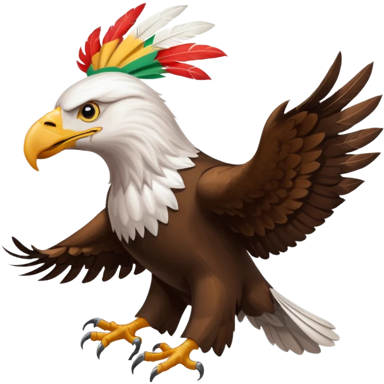 an eagle with its back turned and the Kurdistan flag on its back emoji
