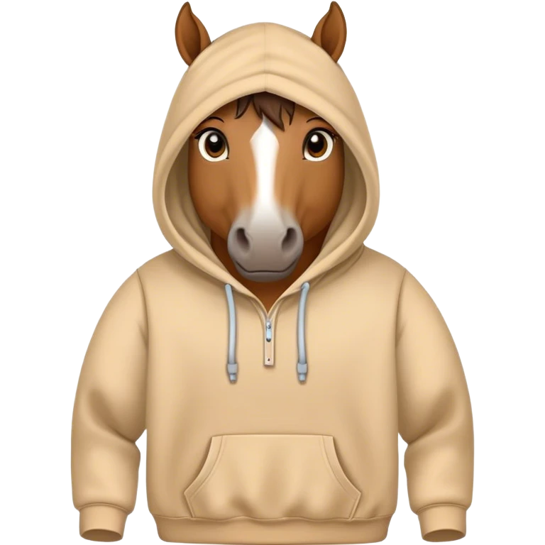 Horse with a hoodie emoji