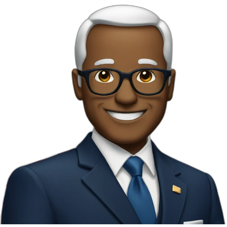 happy president in a navy blue suit emoji