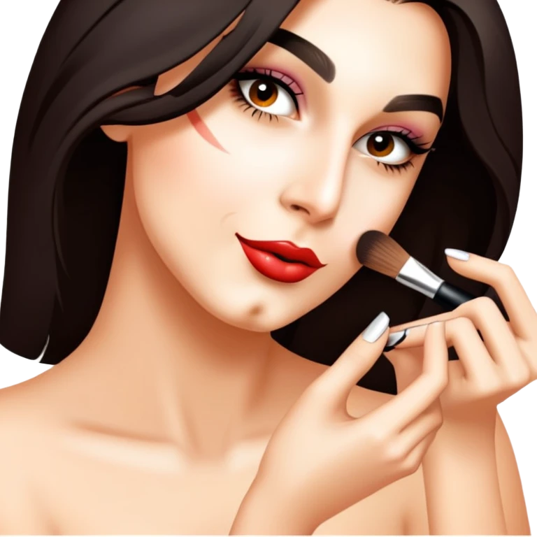 She is doing make up emoji
