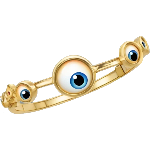 very thin gold bangle ring studded with eyeballs emoji