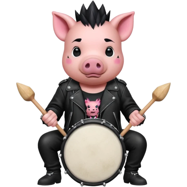 Punk drummer pig emoji