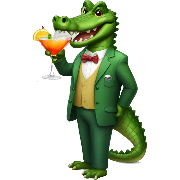 Crocodile with cocktail  emoji