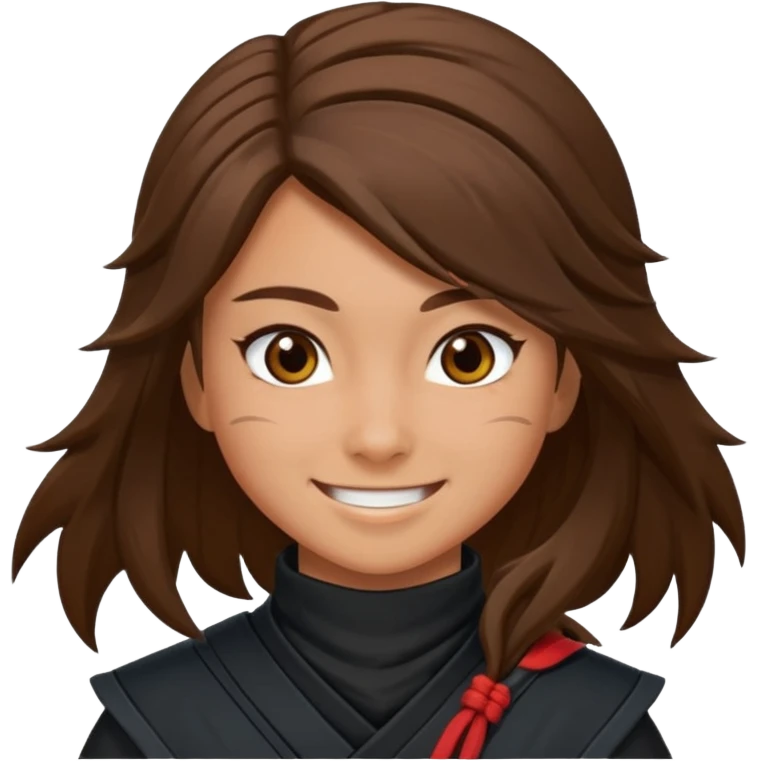 i need girl ninja smile with long brown hair emoji