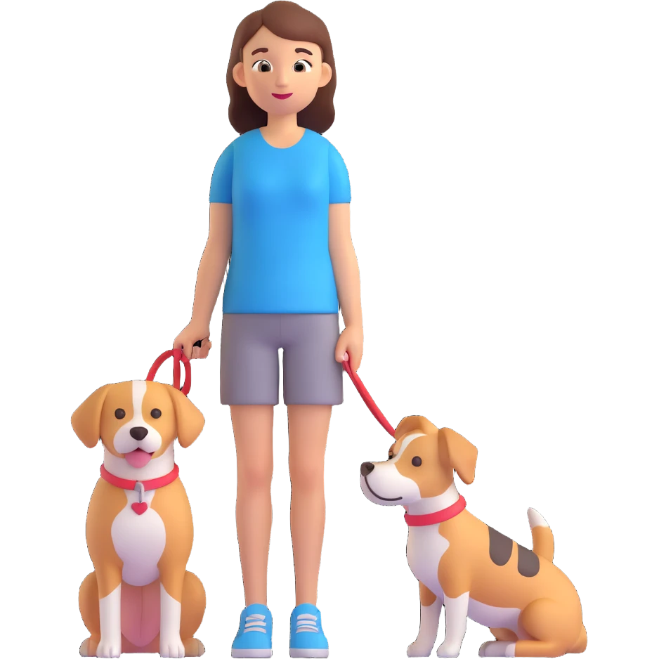 girl with single dog emoji