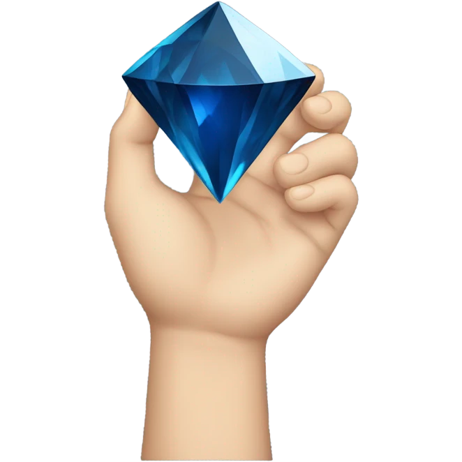 dark blue diamond in hand emoji