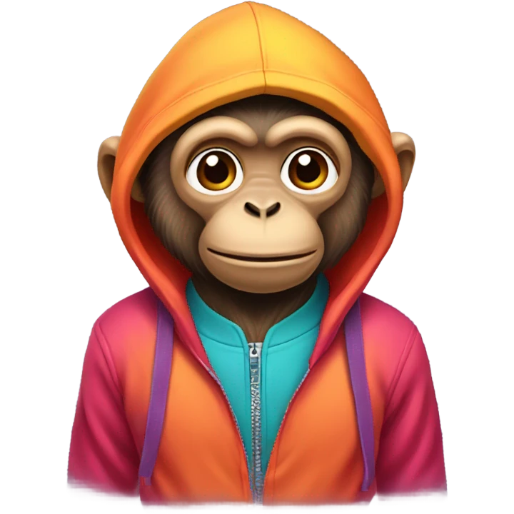 Monkey wearing a hoodie  emoji