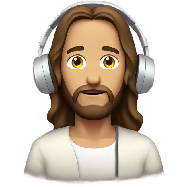 Jesus listening to headphones emoji