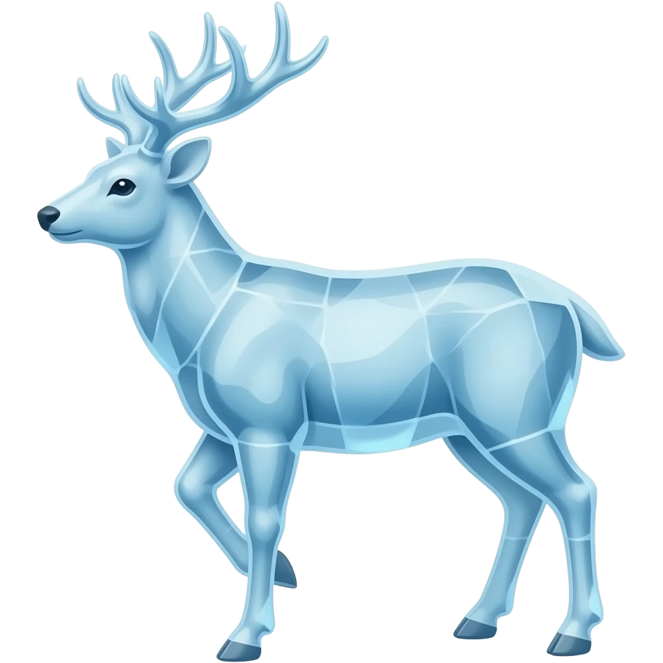 Deer ice sculpture pregnant emoji