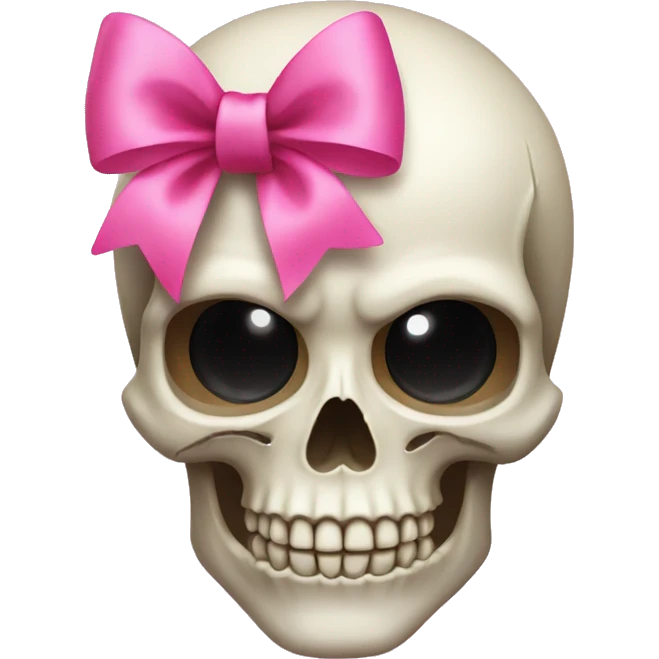 Skull with a pink bow emoji