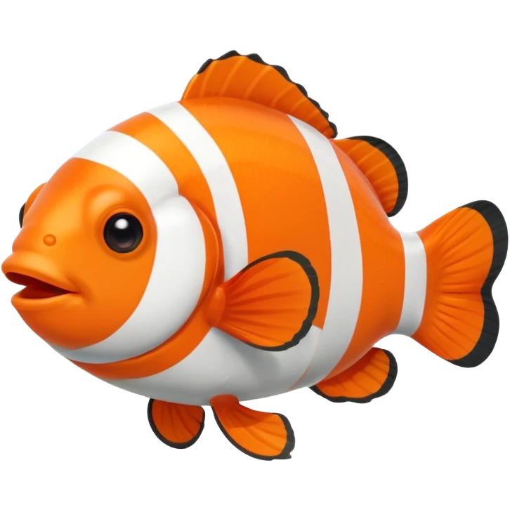 Full body of a clownfish, apple emoji style emoji