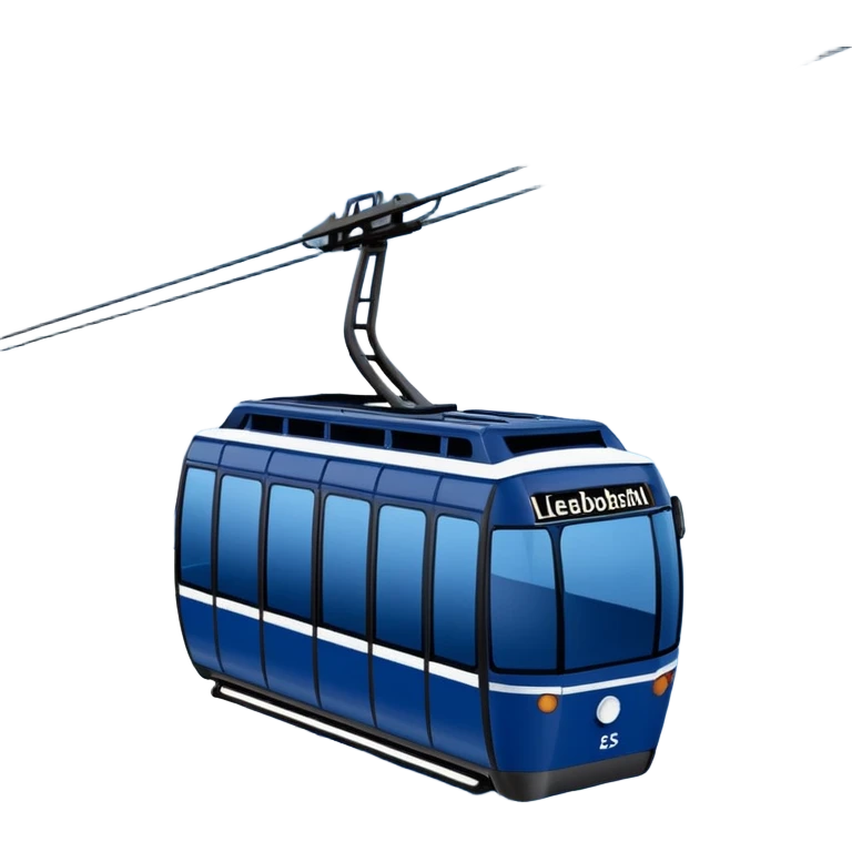 create a cablecar emoji in winter with the logo of Bergbahnen Adelboden Lenk. make it navy dark blue. and add the words: Lenk  emoji