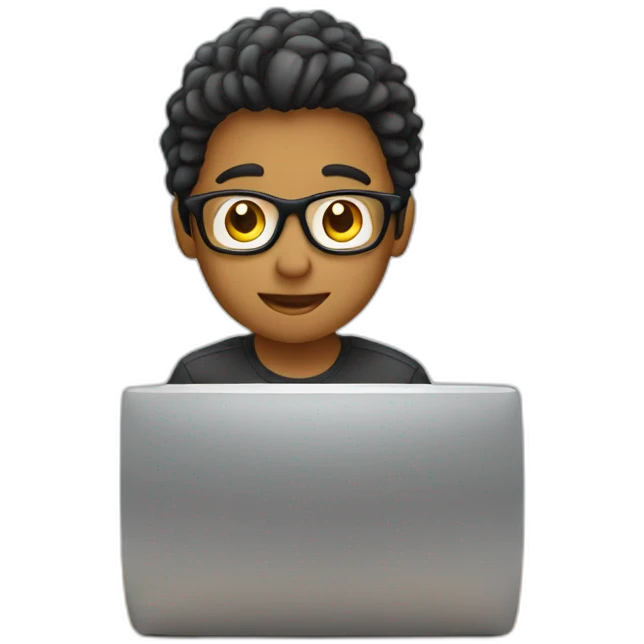 student at the computer emoji