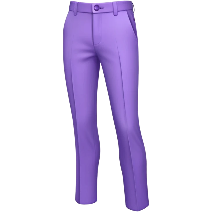 A 3D cartoon lavender-purple formal pant with visible seams and buttons, soft shading, isolated plain background, Memoji-style. emoji