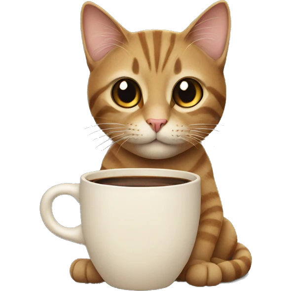 Cat holding a cup of coffee  emoji
