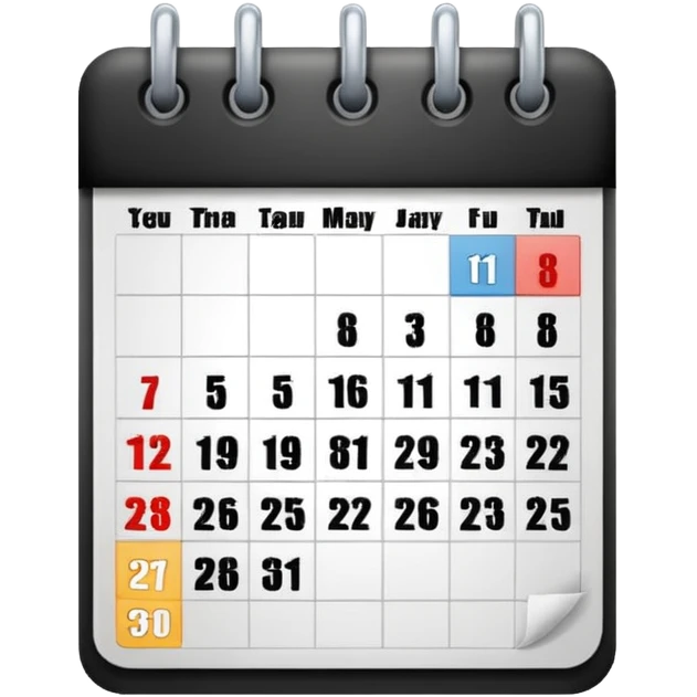 3 x 30 days calendar emoji