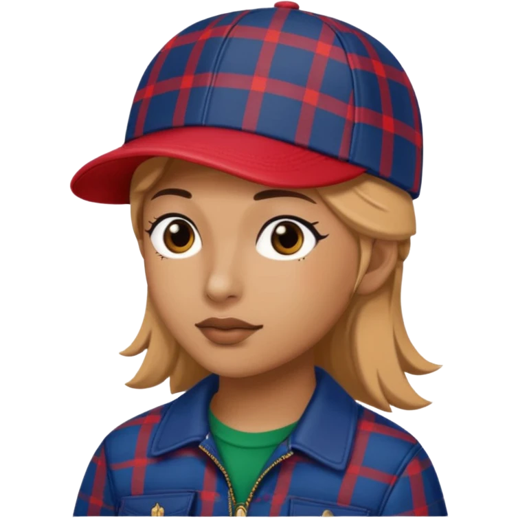 "Plaid Gucci cap worn sideways"  emoji