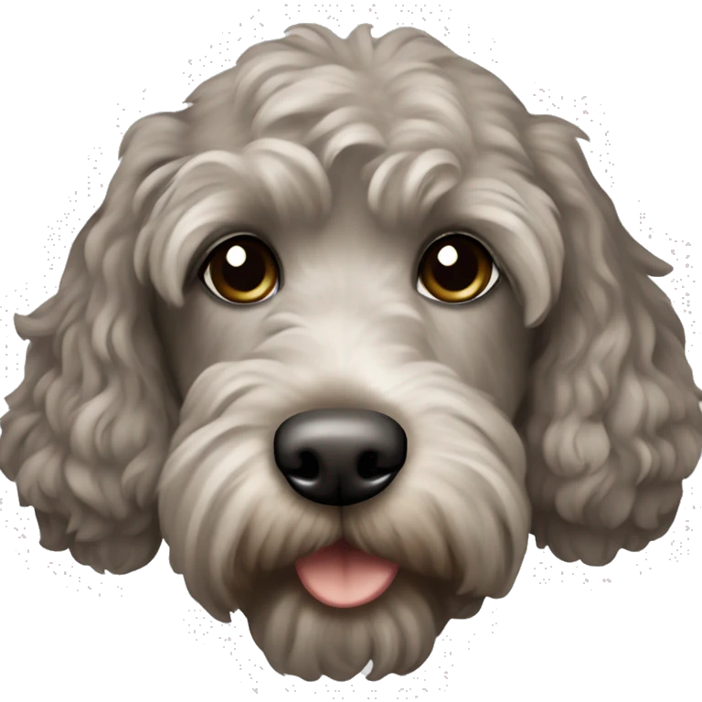 a cockapoo that’s brownish grey emoji