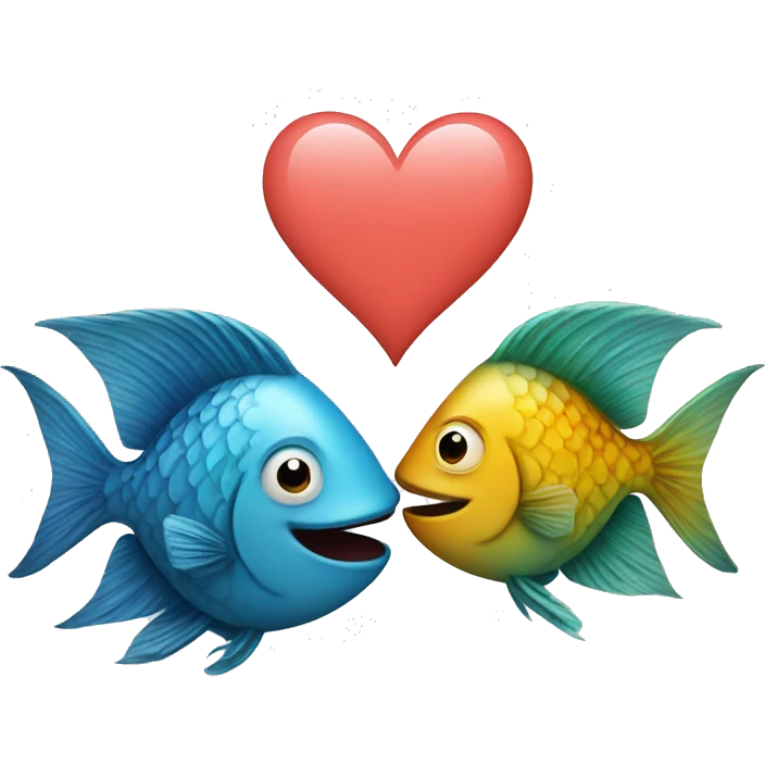 Two fish love each other  emoji