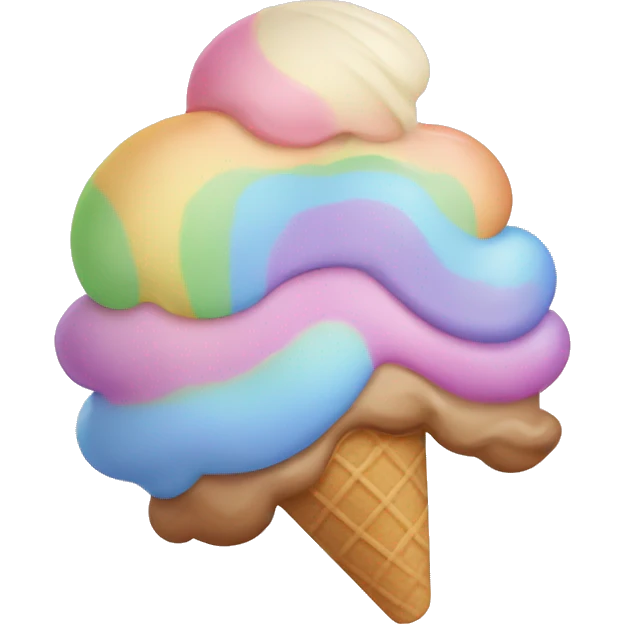 Pastel rainbow ice cream  emoji