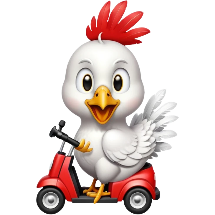 Chicken singing happy birthday riding a golf cart emoji
