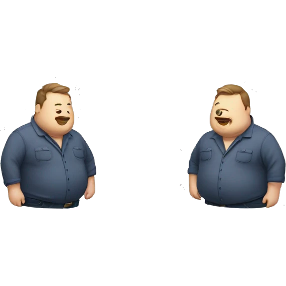 Fat man with overshirt zoom x4 emoji