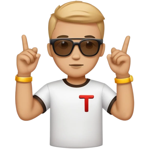 Cool gaming character with sunglasses and letter T emoji