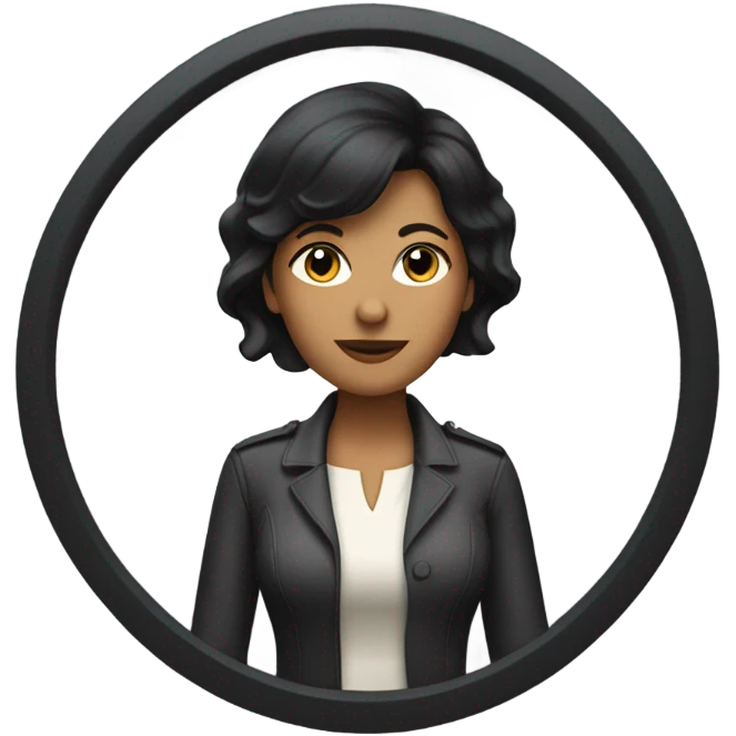 a woman with short black hair driving a car emoji