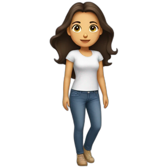 Fille brune complètement amoureuse emoji