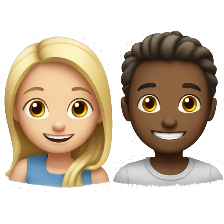 Boy and girl having fun together emoji