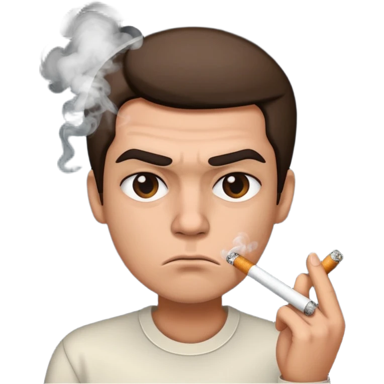 Annoyed face smoking  emoji