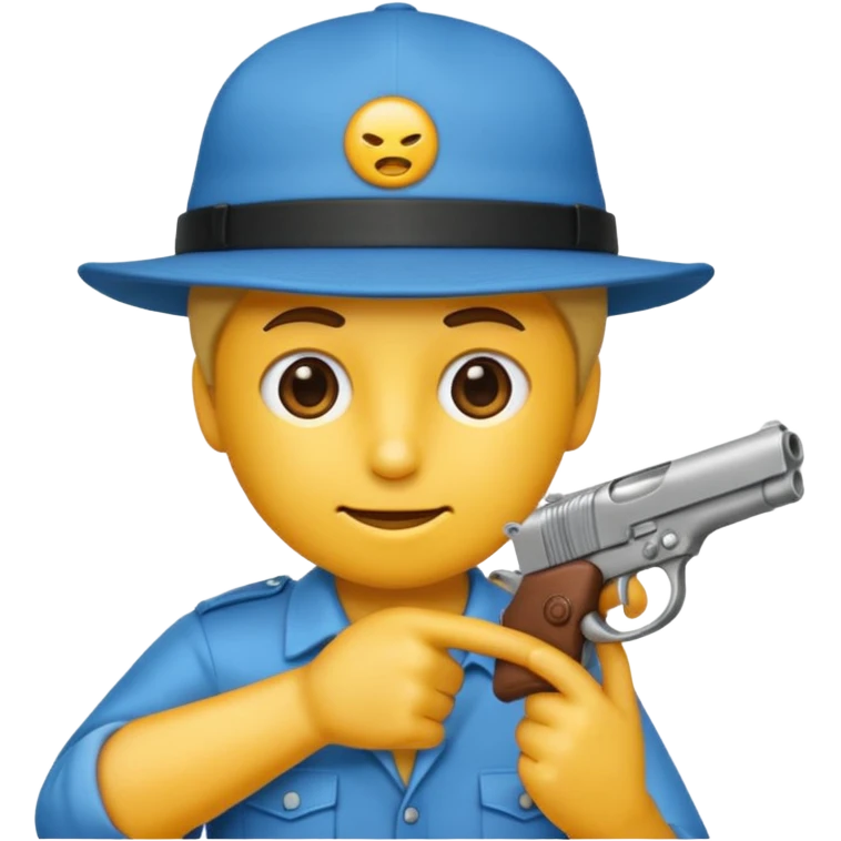 As un emoji que se vea la cabeza nada más con una gorra de lado y que no tenga aspecto infantil con una pistola  emoji