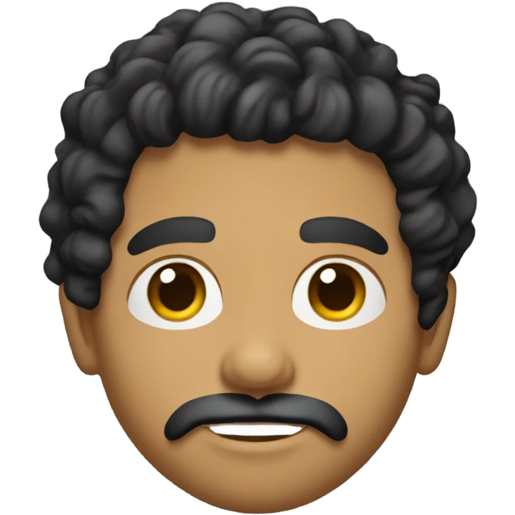 Latino man with wavy black hair mustache and goatee emoji