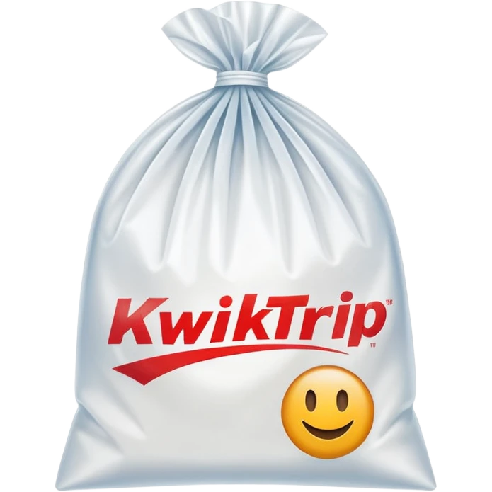 plastic bag with the words 'KwikTrip' printed on it, simple and recognizable emoji