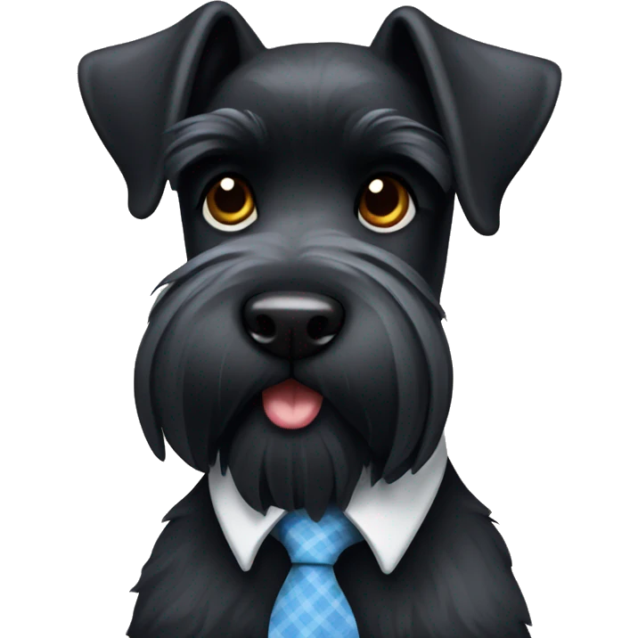 Black schnauzer wearing a tie  emoji