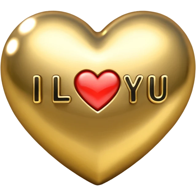 3D i love you fonts emoji