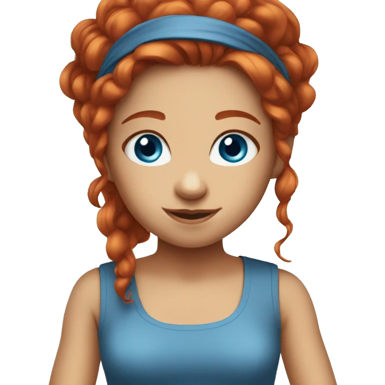 Red haired girl blue eyes emoji