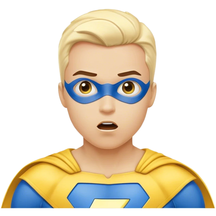 жовто-синій супер герой дивується emoji