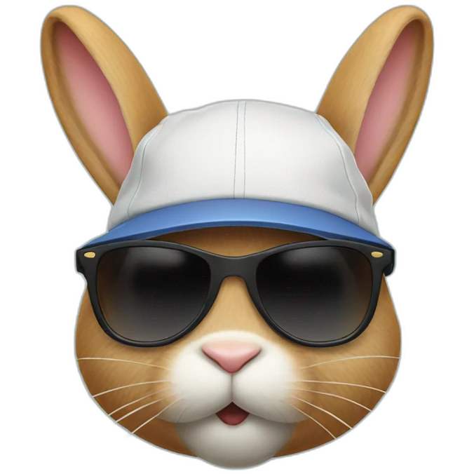 Rabbit with cap and sunglasses emoji